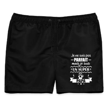 Nicht perfekt, aber toller Papa Papa Geschenk Vater - Männer Badeshorts - Schwarz - Vorne - AI Model Male 178 light (178cm)