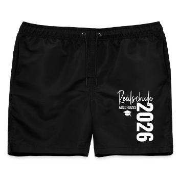 Realschule Abschluss - Realschulabschluss 2026 - Männer Badeshorts - Schwarz - Vorne - AI Model Male 178 light (178cm)