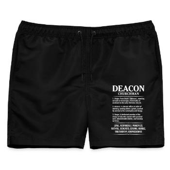 Kirchliche Religionsdefinition Diakon - Männer Badeshorts - Schwarz - Vorne - AI Model Male 178 light (178cm)