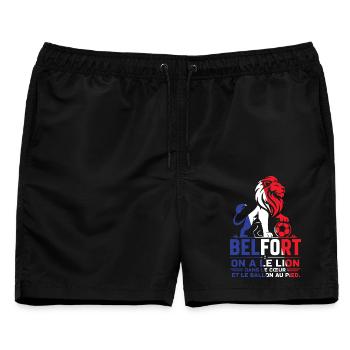 Belfort Lion Foot - Männer Badeshorts - Schwarz - Vorne - AI Model Male 178 light (178cm)