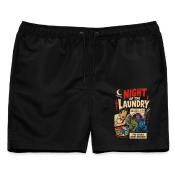 Nacht der Rachesocken - Männer Badeshorts - Schwarz - Vorne - AI Model Male 178 light (178cm)