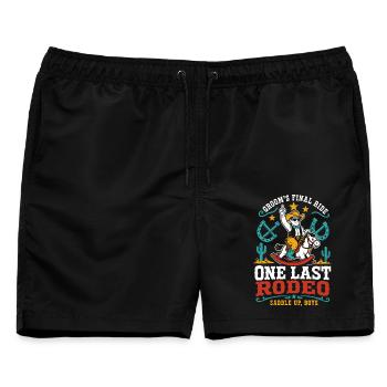 Ein letzter Rodeo für den Bräutigam - Männer Badeshorts - Schwarz - Vorne - AI Model Male 178 light (178cm)