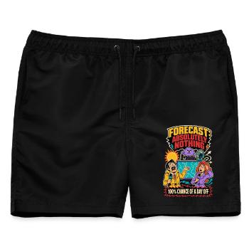 Wettervorhersage: Absolut gar nichts - Männer Badeshorts - Schwarz - Vorne - AI Model Male 178 light (178cm)