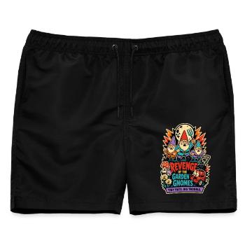 Revenge of the Garden Gnomes - Männer Badeshorts - Schwarz - Vorne - AI Model Male 178 light (178cm)