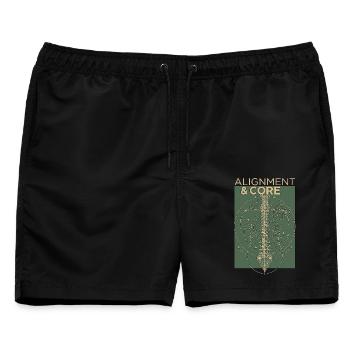 Geometrische Wirbelsaeule - Männer Badeshorts - Schwarz - Vorne - AI Model Male 178 light (178cm)