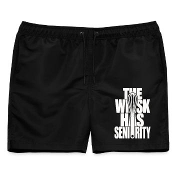 Schneebesen – The Whisk Has Seniority - Männer Badeshorts - Schwarz - Vorne - AI Model Male 178 light (178cm)
