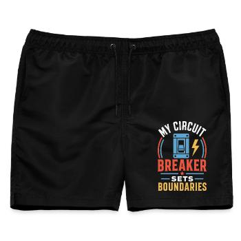 Elektriker – My Circuit Breaker Sets Boundaries - Männer Badeshorts - Schwarz - Vorne - AI Model Male 178 light (178cm)