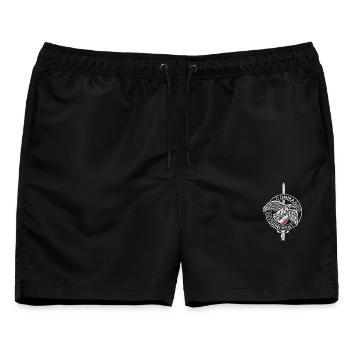 Special Forces Commando Abzeichen Frankreich Grafik - Männer Badeshorts - Schwarz - Vorne - AI Model Male 178 light (178cm)