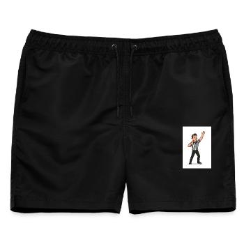 Schiedsrichter Karikatur Pfeife - Männer Badeshorts - Schwarz - Vorne - AI Model Male 178 light (178cm)