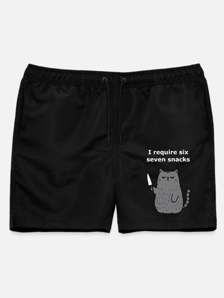 6-7 Internet Meme 6 7 Snack Katze - Männer Badeshorts - Schwarz