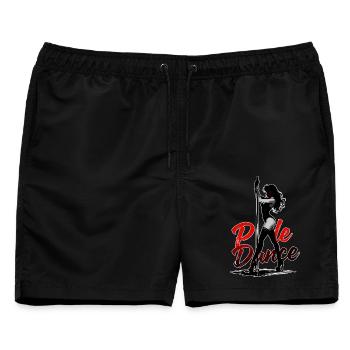 Pole Dance Silhouette – Elegante Pin-Up Kunst - Männer Badeshorts - Schwarz - Vorne - AI Model Male 178 light (178cm)