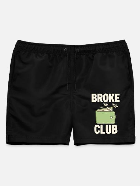 Broke Club Leeres Portemonnaie - Männer Badeshorts - Schwarz