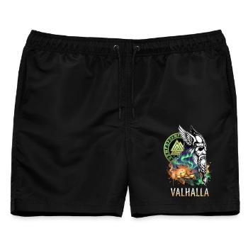 Odin Valhalla Wikinger - Männer Badeshorts - Schwarz - Vorne - AI Model Male 178 light (178cm)