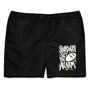 Sauerteig – Sourdough Set the Alarm - Männer Badeshorts - Schwarz - Vorne - AI Model Male 178 light (178cm)