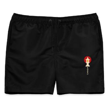 MEVIBE-Tiefe Gedanken - Männer Badeshorts - Schwarz - Vorne - AI Model Male 178 light (178cm)