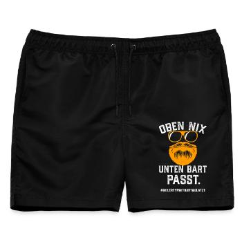 Geiler Typ Mit Bart Und Glatze Bartträger Vollbart - Männer Badeshorts - Schwarz - Vorne - AI Model Male 178 light (178cm)