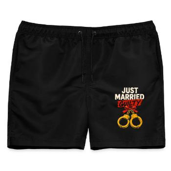Gerade verheiratet Schuldig Lustig Frisch Verheiratet Humor T-Shirt - Männer Badeshorts - Schwarz - Vorne - AI Model Male 178 light (178cm)