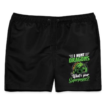 Jagdausrüstung für Leguanen Echsenkontrolltechnik - Männer Badeshorts - Schwarz - Vorne - AI Model Male 178 light (178cm)