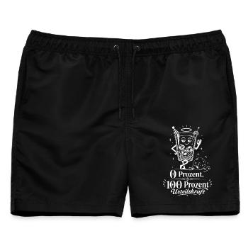 100 Prozent Urteilskraft - Männer Badeshorts - Schwarz - Vorne - AI Model Male 178 light (178cm)