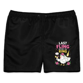 Last Fling Before The Ring Henne Junggesellin - Männer Badeshorts - Schwarz - Vorne - AI Model Male 178 light (178cm)