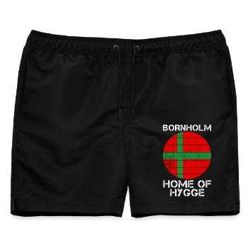 Bornholm Home of Hygge - Männer Badeshorts - Schwarz - Vorne - AI Model Male 178 light (178cm)