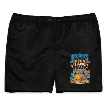 Ritter Bowling Neon Lane - Männer Badeshorts - Schwarz - Vorne - AI Model Male 178 light (178cm)