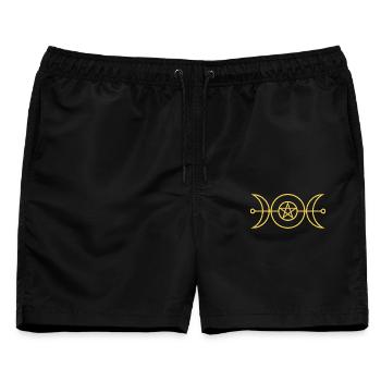 Göttinnen Symbol – Weibliche Kraft & Schutz - Männer Badeshorts - Schwarz - Vorne - AI Model Male 178 light (178cm)