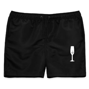 Sekt Sektglas Geschenk Weihnachten - Männer Badeshorts - Schwarz - Vorne - AI Model Male 178 light (178cm)