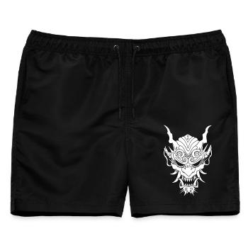 weißer Gothic-Dämon - Männer Badeshorts - Schwarz - Vorne - AI Model Male 178 light (178cm)
