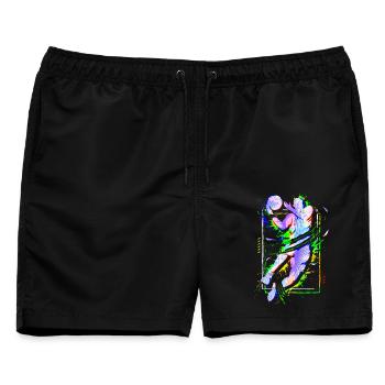 Basketball - Basketballer - Basketballmannschaft - Männer Badeshorts - Schwarz - Vorne - AI Model Male 178 light (178cm)