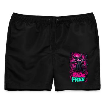 Demon Ride - Männer Badeshorts - Schwarz - Vorne - AI Model Male 178 light (178cm)