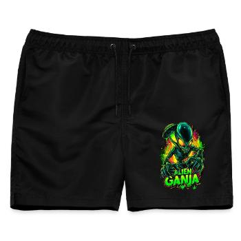 Alien Ganja - Männer Badeshorts - Schwarz - Vorne - AI Model Male 178 light (178cm)