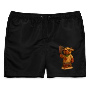 Meatcow - Männer Badeshorts - Schwarz - Vorne - AI Model Male 178 light (178cm)
