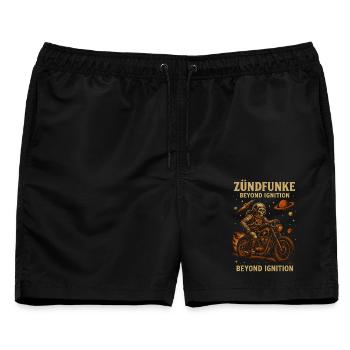 ZÜNDFUNKE – ASTRONAUT OF ANARCHY - Männer Badeshorts - Schwarz - Vorne - AI Model Male 178 light (178cm)