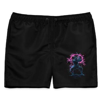 Samurai Sakura Tornado japan - Männer Badeshorts - Schwarz - Vorne - AI Model Male 178 light (178cm)