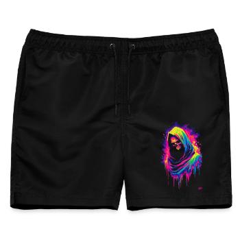 Neon Grim Reaper - Männer Badeshorts - Schwarz - Vorne - AI Model Male 178 light (178cm)