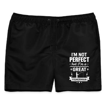 Super Fisherman Naturliebhaber - Männer Badeshorts - Schwarz - Vorne - AI Model Male 178 light (178cm)