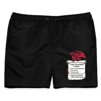 5 Anzeichen, dass ich wahrscheinlich ein Drachenliebhaber bin - Männer Badeshorts - Schwarz - Vorne - AI Model Male 178 light (178cm)