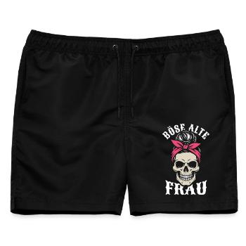 Skull Bandana Böse Alte Frau - Männer Badeshorts - Schwarz - Vorne - AI Model Male 178 light (178cm)