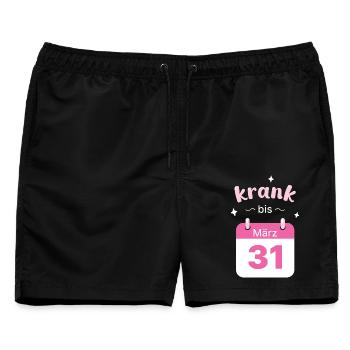 Krank bis Ende Merz - Männer Badeshorts - Schwarz - Vorne - AI Model Male 178 light (178cm)