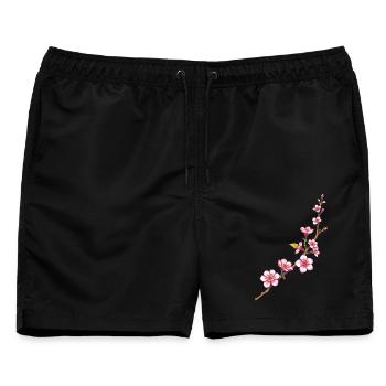 Blumen - Männer Badeshorts - Schwarz - Vorne - AI Model Male 178 light (178cm)