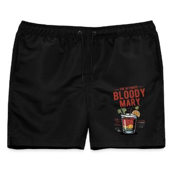 The Ultimate Bloody Mary Rezept - Männer Badeshorts - Schwarz - Vorne - AI Model Male 178 light (178cm)