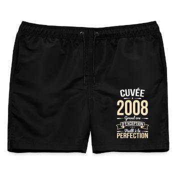 2008 – Perfekt gereift - Männer Badeshorts - Schwarz - Vorne - AI Model Male 178 light (178cm)