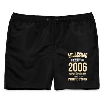 2006 – Außergewöhnlicher Jahrgang – Premiumqualität - Männer Badeshorts - Schwarz - Vorne - AI Model Male 178 light (178cm)