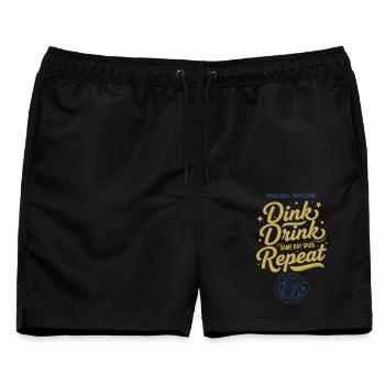Pickleball-lustiger Spieler Dink Drink Repeat Love - Männer Badeshorts - Schwarz - Vorne - AI Model Male 178 light (178cm)