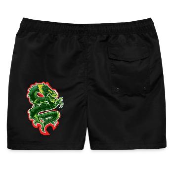 Drachen - Männer Badeshorts - Schwarz - Hinten - AI Model Male 178 light (178cm)