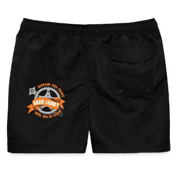 warum ich ohne akku fahre weil ich es kann - Männer Badeshorts - Schwarz - Hinten - AI Model Male 178 light (178cm)
