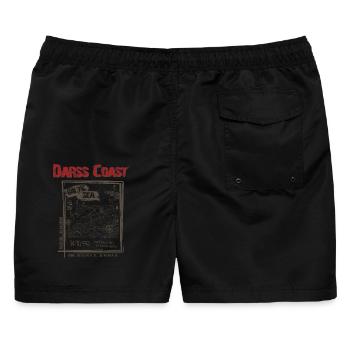 Darss Coast - Dein Statement für den Darß - Männer Badeshorts - Schwarz - Hinten - AI Model Male 178 light (178cm)