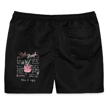 Pink Drink - Männer Badeshorts - Schwarz - Hinten - AI Model Male 178 light (178cm)