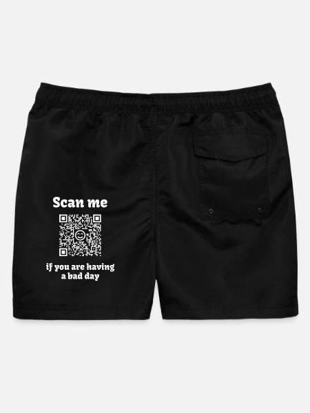 QR-Code mit liebevoller Botschaft - Männer Badeshorts - Schwarz